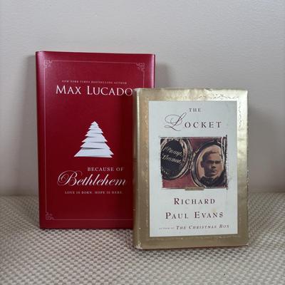 LOT 98: Longaberger Holiday Basket, Princess House Embossed Trio of Star Plates Snowman on Bicycle Music Box, It's a Wonderful Life...