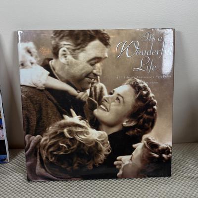 LOT 98: Longaberger Holiday Basket, Princess House Embossed Trio of Star Plates Snowman on Bicycle Music Box, It's a Wonderful Life...