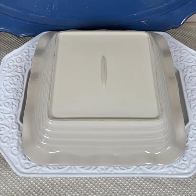 LOT 99: Serving Platter, Cake Stand: California Pantry, Pier One, Chantel, Ceriart etc..