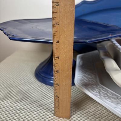 LOT 99: Serving Platter, Cake Stand: California Pantry, Pier One, Chantel, Ceriart etc..
