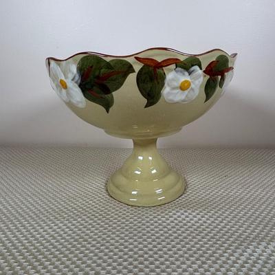 LOT 101: Vintage Stangl Pottery "White Dogwood" Pedestal Bowl & More along with Wedgewood Saucer, Goodes English Lavendar...