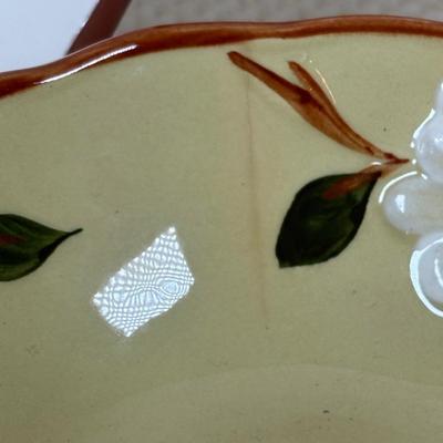 LOT 101: Vintage Stangl Pottery "White Dogwood" Pedestal Bowl & More along with Wedgewood Saucer, Goodes English Lavendar...