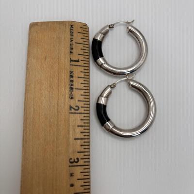 LOT 103: Sterling Silver 18" Necklace w/Cross Pendant & Onyx Stones, Sterling Silver 18" Necklace w/Marcasite Heart Pendant...