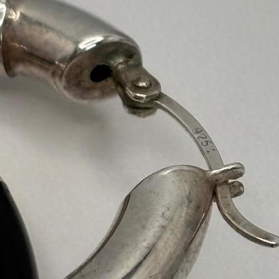 LOT 103: Sterling Silver 18" Necklace w/Cross Pendant & Onyx Stones, Sterling Silver 18" Necklace w/Marcasite Heart Pendant...