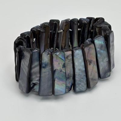 LOT 105: Abalone Panel Stretch Bracelet, Hematite Necklace & Earring Set, Freshwater Peal & Beaded Necklace & Premier Design...