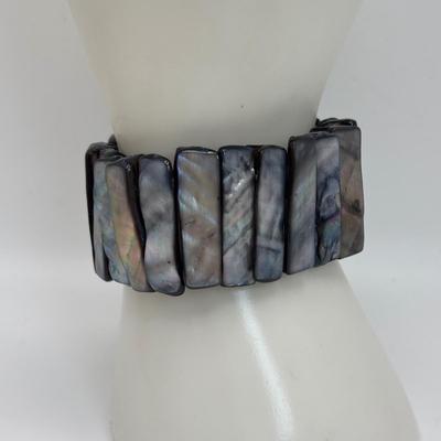 LOT 105: Abalone Panel Stretch Bracelet, Hematite Necklace & Earring Set, Freshwater Peal & Beaded Necklace & Premier Design...