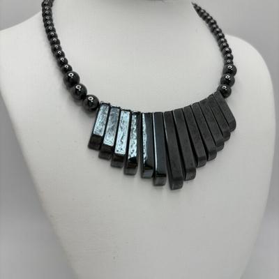 LOT 105: Abalone Panel Stretch Bracelet, Hematite Necklace & Earring Set, Freshwater Peal & Beaded Necklace & Premier Design...