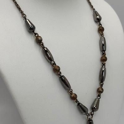 LOT 105: Abalone Panel Stretch Bracelet, Hematite Necklace & Earring Set, Freshwater Peal & Beaded Necklace & Premier Design...