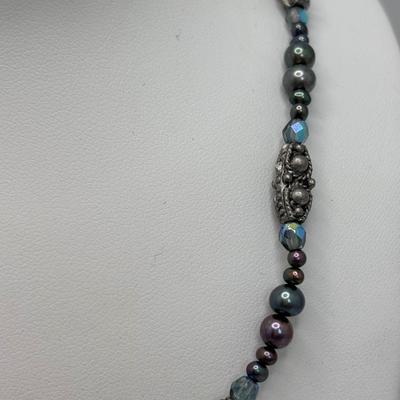 LOT 105: Abalone Panel Stretch Bracelet, Hematite Necklace & Earring Set, Freshwater Peal & Beaded Necklace & Premier Design...