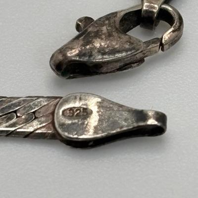 LOT 106: Sterling Silver 20" Herringbone Necklace & 7" Bracelet