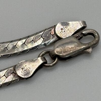 LOT 106: Sterling Silver 20" Herringbone Necklace & 7" Bracelet