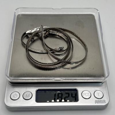 LOT 106: Sterling Silver 20" Herringbone Necklace & 7" Bracelet