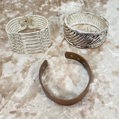 LOT 111: Collection of Fashion Bracelets - Bangle, Cuff, and Stretch Styles