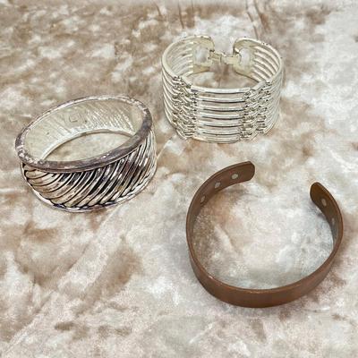 LOT 111: Collection of Fashion Bracelets - Bangle, Cuff, and Stretch Styles