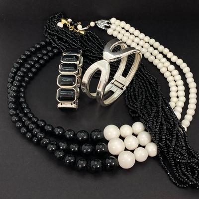 LOT 115: Red, Black and Orange Themed Fashion Jewelry with Paisley Print Scarf