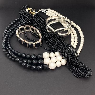 LOT 115: Red, Black and Orange Themed Fashion Jewelry with Paisley Print Scarf