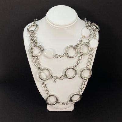 LOT 116: Silver Tone Fashion Jewelry - Necklaces and Earrings
