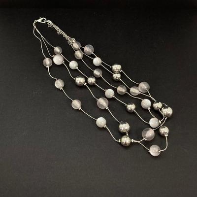 LOT 116: Silver Tone Fashion Jewelry - Necklaces and Earrings