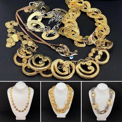 LOT 117: All That Glitters - Tagged Gold Tone Necklace Collection