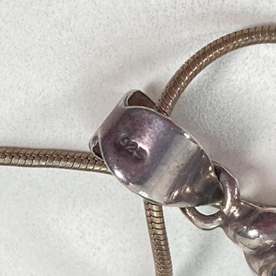 LOT 118: Sterling Silver Jewelry - Dangling Fish Earrings and Shell Pendant Necklace