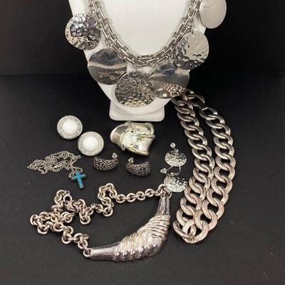 LOT 119: Silver Tone Jewelry Collection - Lci, Napier, Trifari and More