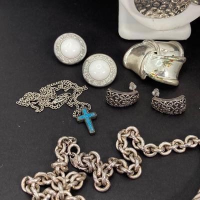 LOT 119: Silver Tone Jewelry Collection - Lci, Napier, Trifari and More