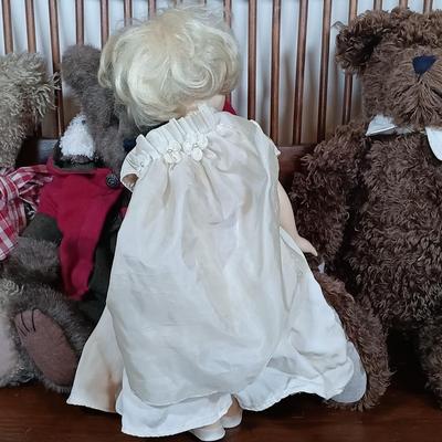 LOT 121: Vintage Composite Doll with Boyd's Bears