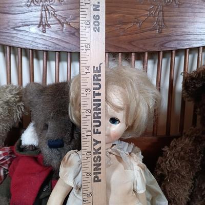 LOT 121: Vintage Composite Doll with Boyd's Bears
