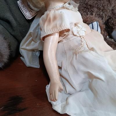 LOT 121: Vintage Composite Doll with Boyd's Bears