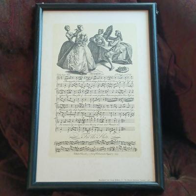LOT 129: Set of (6) Framed Sheet Music Reproductions