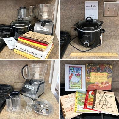LOT 204: Crockpot Model CPSCRM20-BP , Farberware Food Processor Model FP000FBS with Cook Books