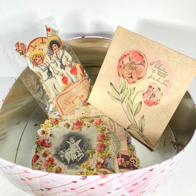 LOT 208: Sweet Ephemera Collection - Cards from Germany / USA with Heart Shaped Cookie Cutters and More