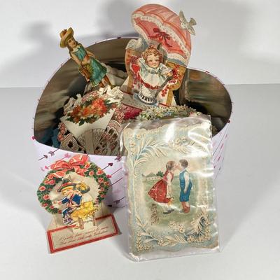 LOT 208: Sweet Ephemera Collection - Cards from Germany / USA with Heart Shaped Cookie Cutters and More