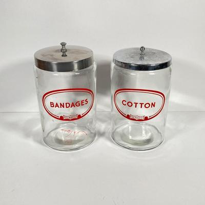 LOT 214: Collection of Vintage Glasco Containers with Enamel Measuring Cup