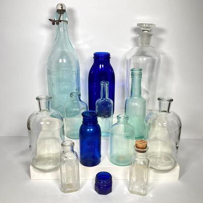 LOT 215: Collection of Vintage / Antique Glass Bottles