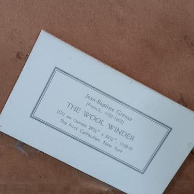 LOT 217: Vintage Canvas Print of The Wool Winder by Jean-Baptiste Greuze