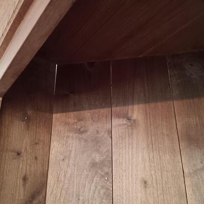 LOT 219: Rustic Wood Corner Hutch