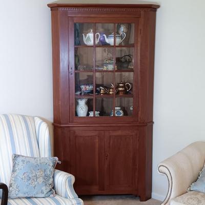 LOT 220: Antique Corner Hutch
