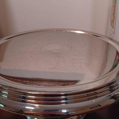 LOT 221: Wilton Pewter Acanthus and Grape Plates, Glass Parfait Dish & More