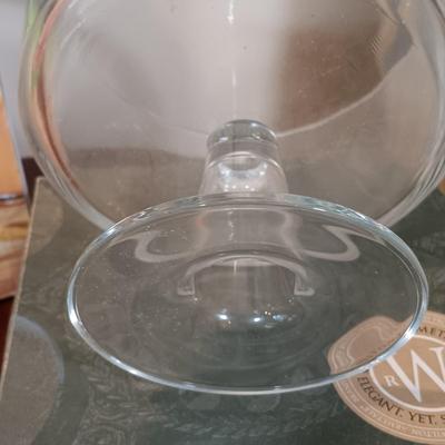 LOT 221: Wilton Pewter Acanthus and Grape Plates, Glass Parfait Dish & More