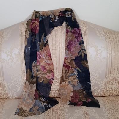 LOT 222: Olinala Lacquered Wood Tray, Serizawa Japanese Wrapping Cloth & Fashion Scarves