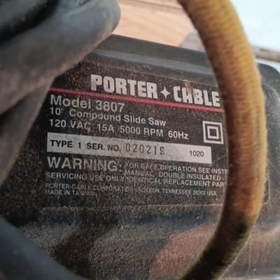 LOT 224: Porter Cable Compound Slide Saw & Ryobi Saw Stand