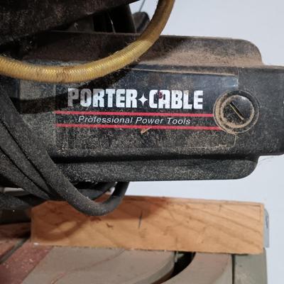 LOT 224: Porter Cable Compound Slide Saw & Ryobi Saw Stand