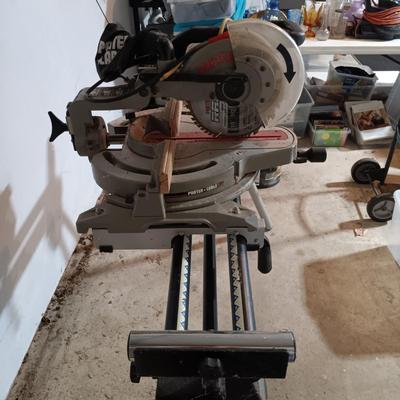 LOT 224: Porter Cable Compound Slide Saw & Ryobi Saw Stand
