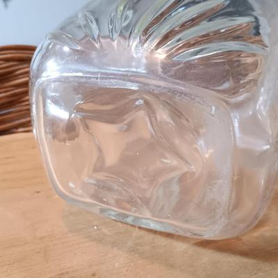 LOT 228: Ransbottom Roseville 1qt Crock, Amber Glass Pedestal Vase, Hobnail Bud Vase & More