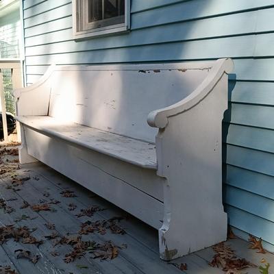 LOT 231: Outdoor Painted Wooden Porch Pew