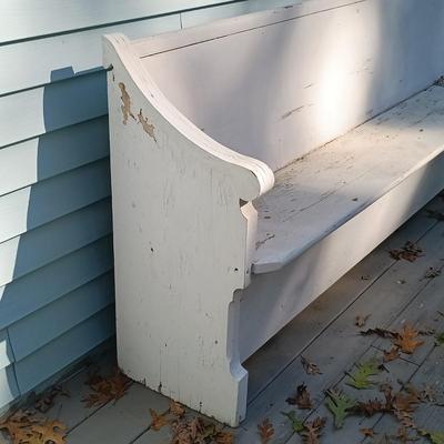 LOT 231: Outdoor Painted Wooden Porch Pew