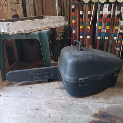 LOT 233: Remington Tree Trimmer, Poulan Wild Thing Chain Saw, Gardening Tools & Yard Games