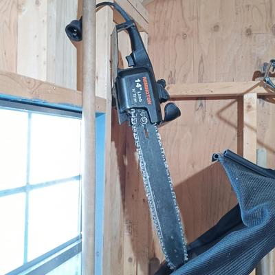 LOT 233: Remington Tree Trimmer, Poulan Wild Thing Chain Saw, Gardening Tools & Yard Games