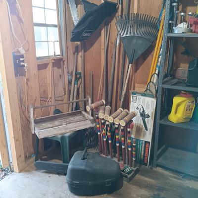 LOT 233: Remington Tree Trimmer, Poulan Wild Thing Chain Saw, Gardening Tools & Yard Games